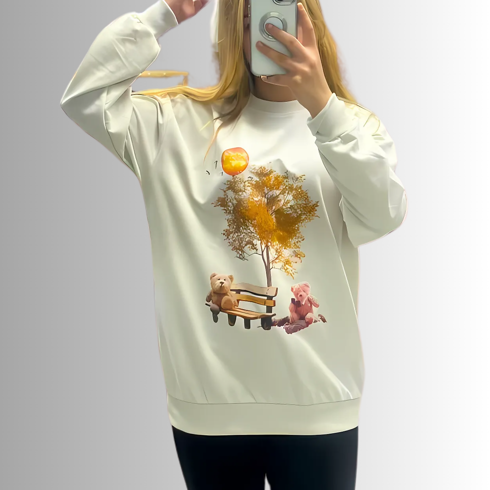 الصورة المصغرة: SONBAHAR TEMALI TEDY BASKILI 2 İPLİK SWEATSHİRT