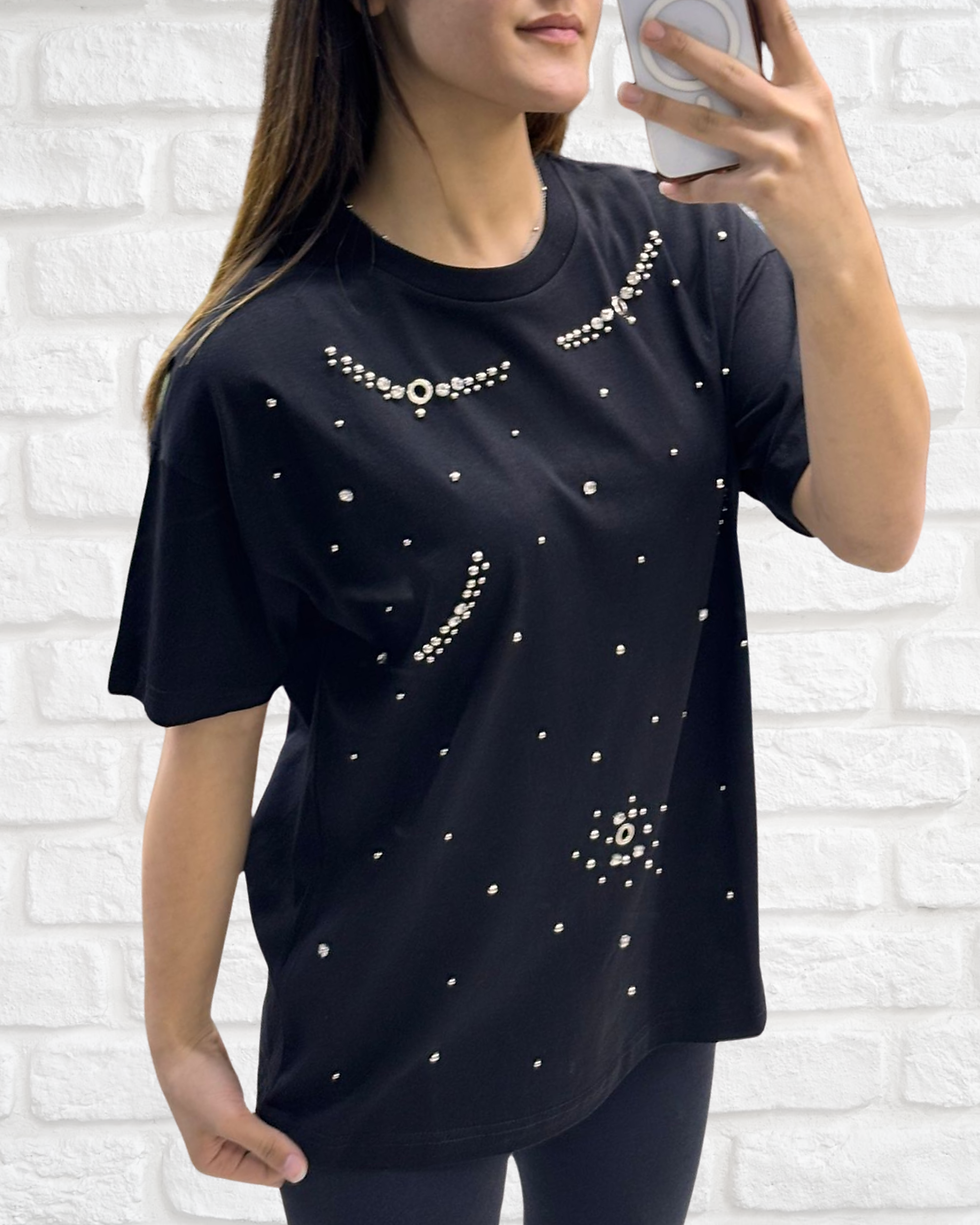 Thumbnail: Premium Taş ve zımba detaylı T-shirt