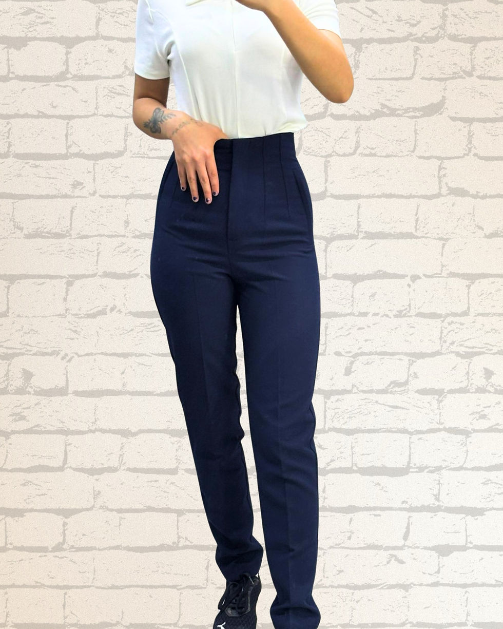 Küçük resim: 🌸Zara Model Korsajlı Duble Krep Tok Kumaş Havuç Paça Pantolon