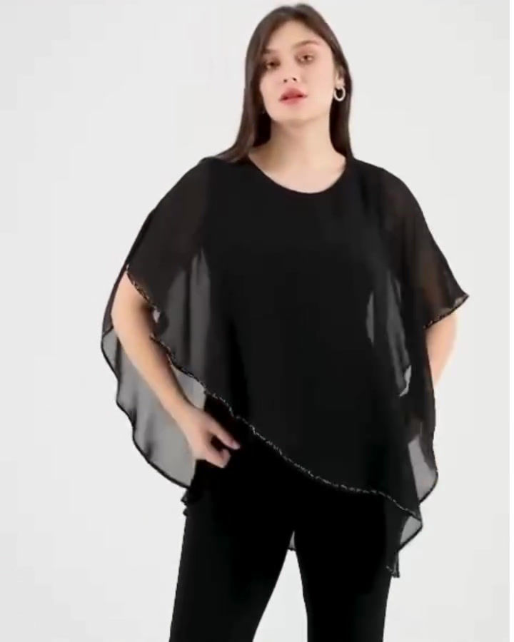 Thumbnail: 🌸Şifon İçlikli, Etek Ucu Taş Detay, İspanyol Paça Pantolon, Sandy Kumaş Takım