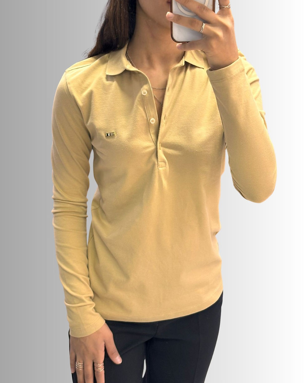 الصورة المصغرة: 🌸Polo Yaka Uzun Kollu Bluz Premium Kalite