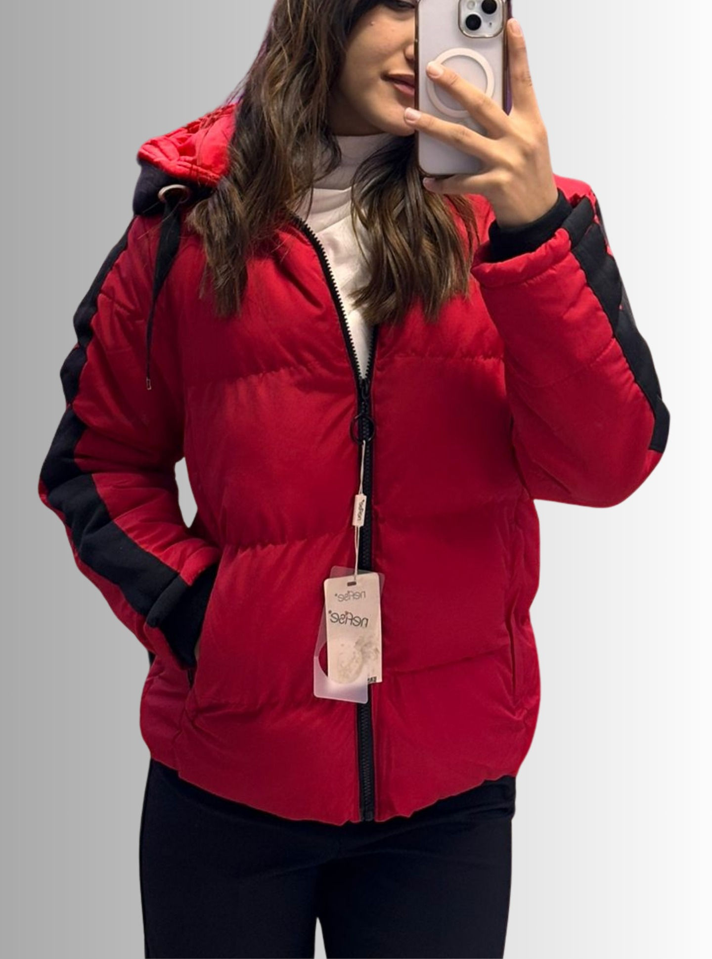 🌸Kapşonlu Şişme Mont