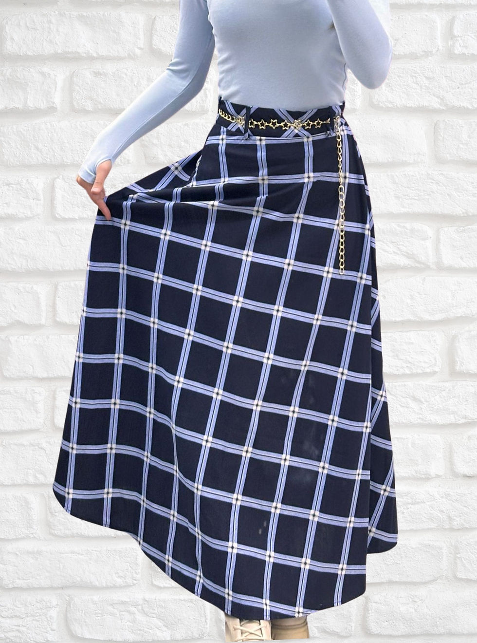 الصورة المصغرة: Poliviskon Ekose Desenli Çan Etek