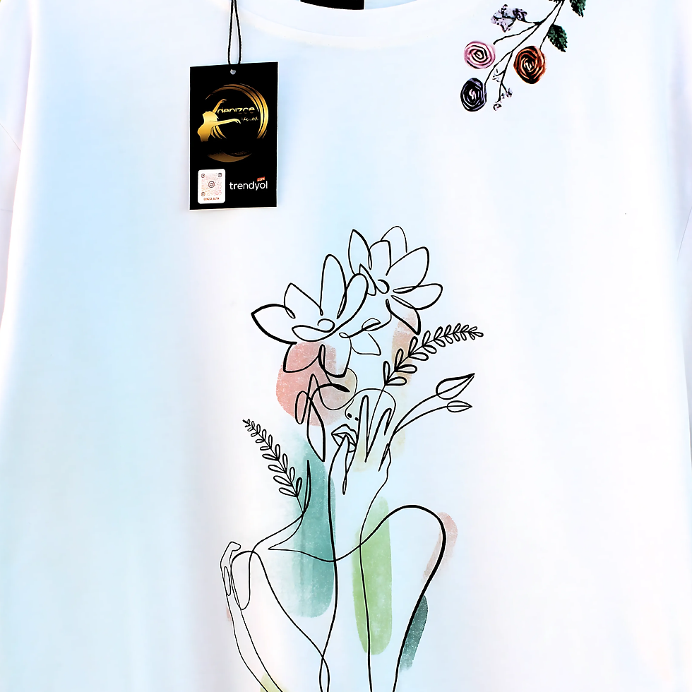 الصورة المصغرة: MOTİF ÇİZİM ÖN VE YAKA KENAR BASKILI KISA KOL BİSİKLET YAKA T-SHİRT