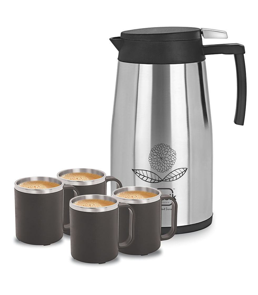Thumbnail: Basik Eternal Stainless Steel Tea Set, Black