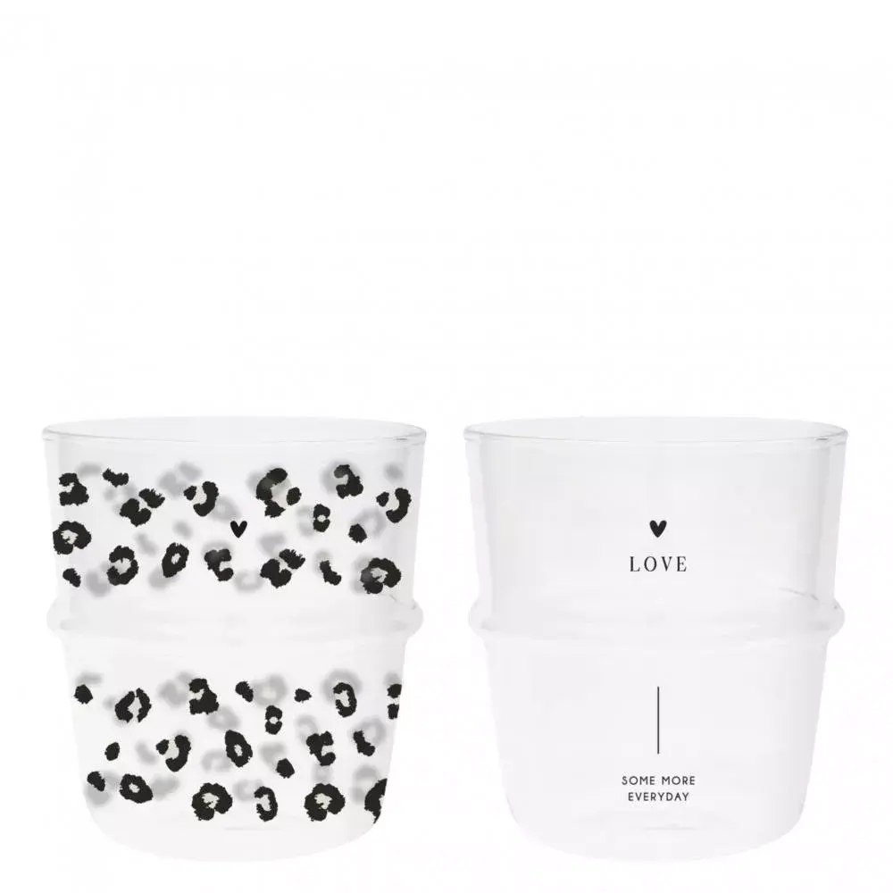 כוס מים LOVE/ מנומרת