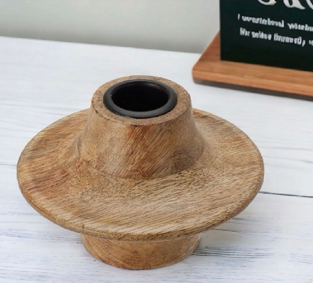 פמוט קטן מעץ מנגו לנר גבוה