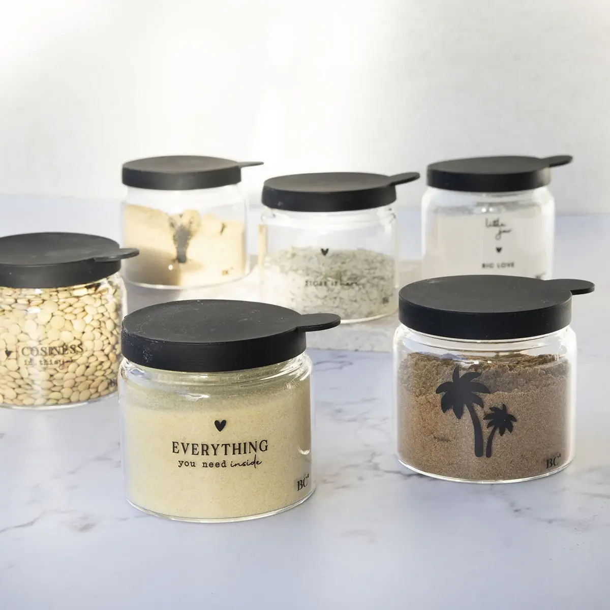 צנצנת זכוכית s מכסה סיליקון לא למדיח