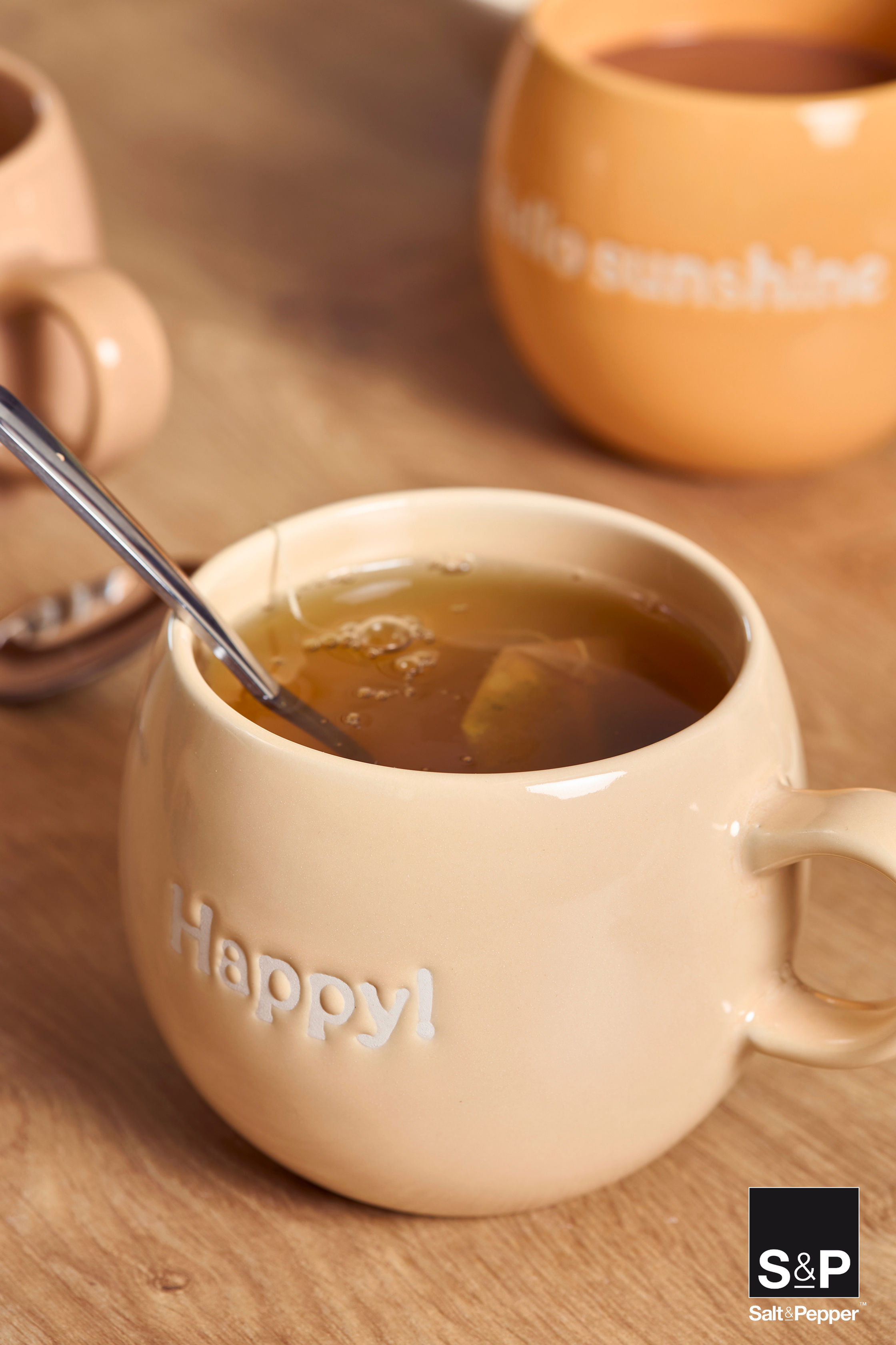 Mug 42cl "Happy!" beige Muggies