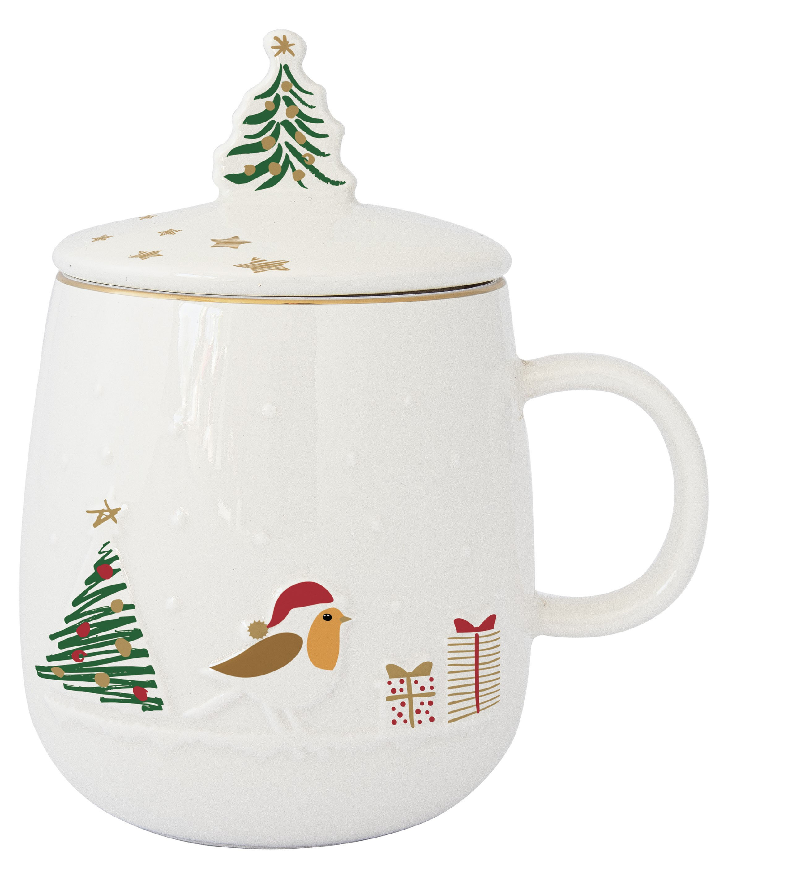 Mug Infuser set 450 ml in color box  LET IT SNOW BIRD
