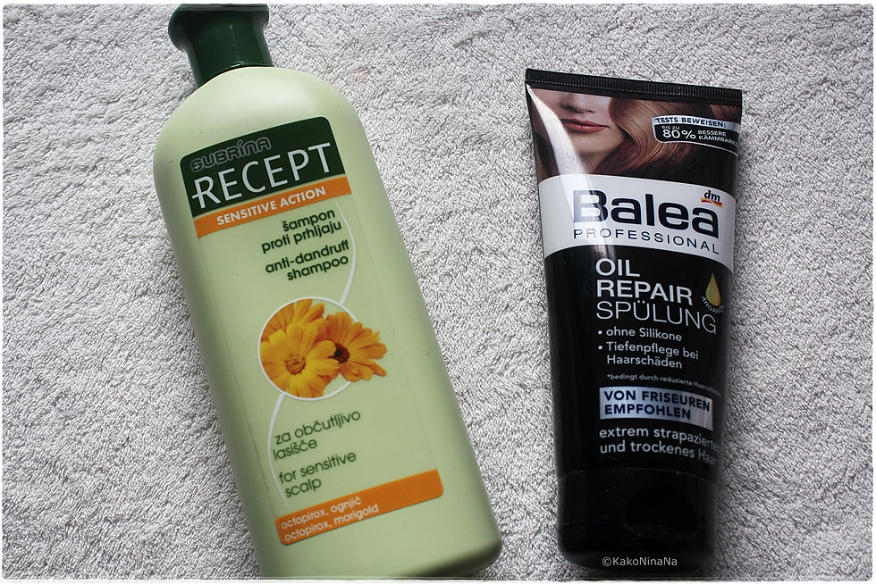 Subrina anti-dandruff shampoo and Balea Oil Repair conditioner