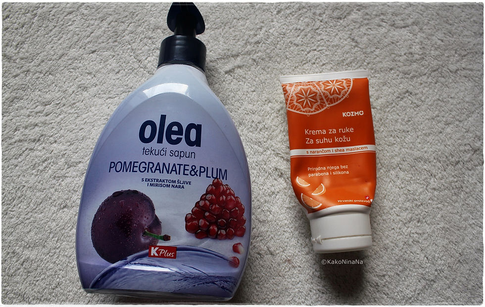 Olea hand-soap and Kozmo hand-cream