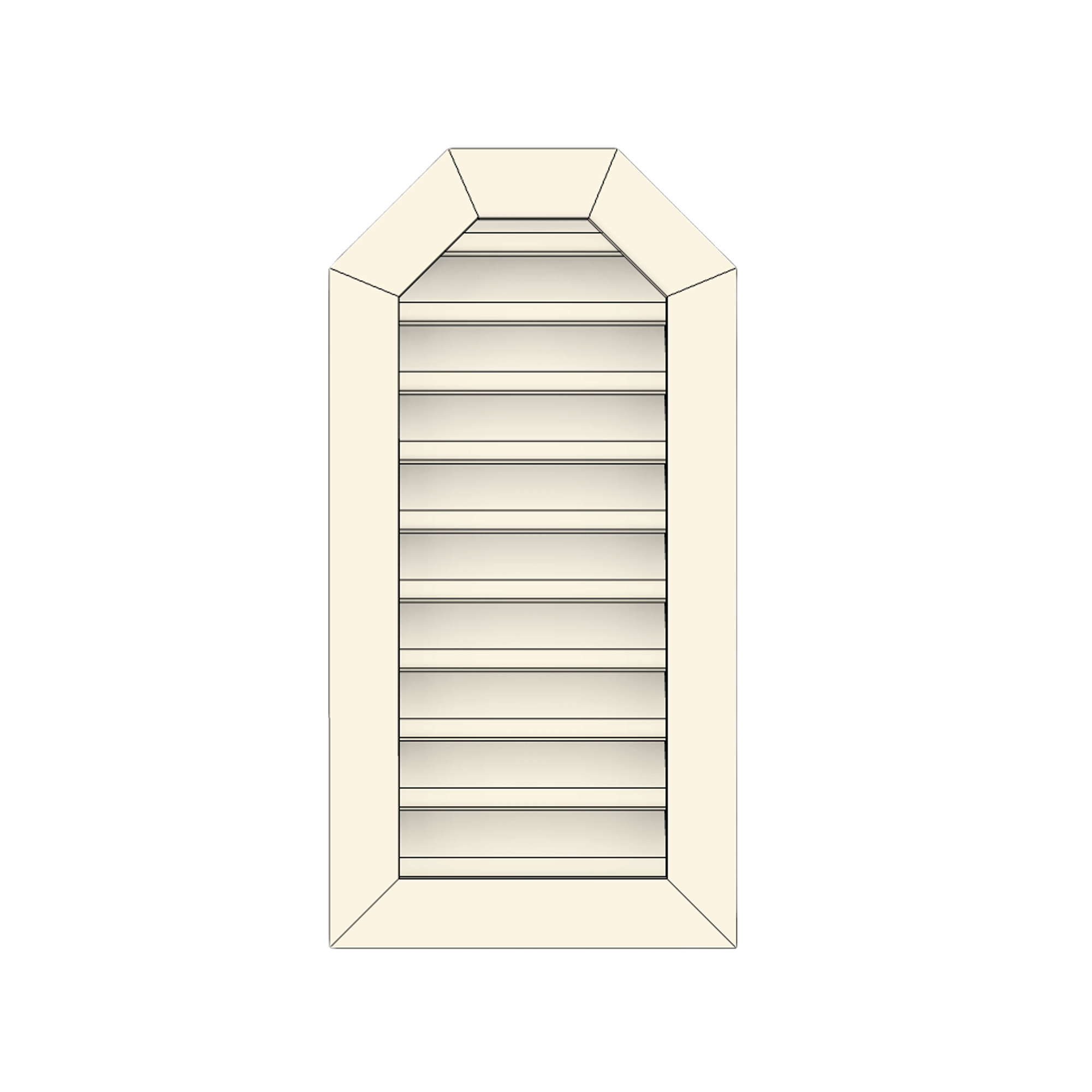 Octagonal Top Gable Vent - PVC - Surface Mount