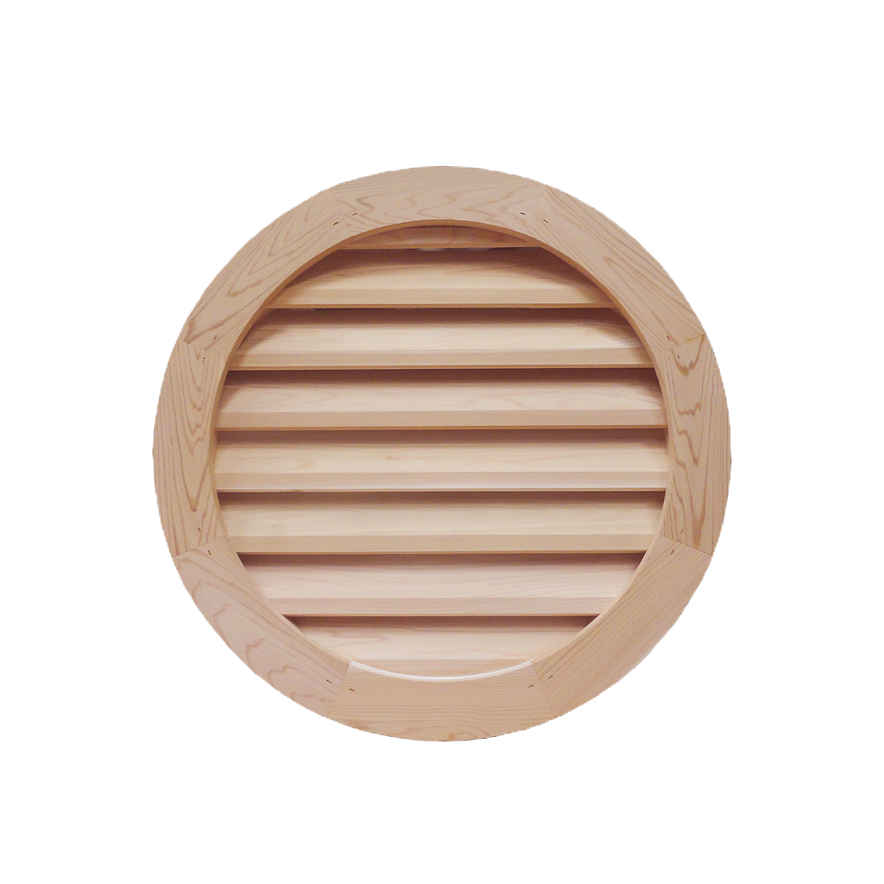 Thumbnail: Round Gable Vent - Wood - Standard Jamb - Standard Square Edge Trim