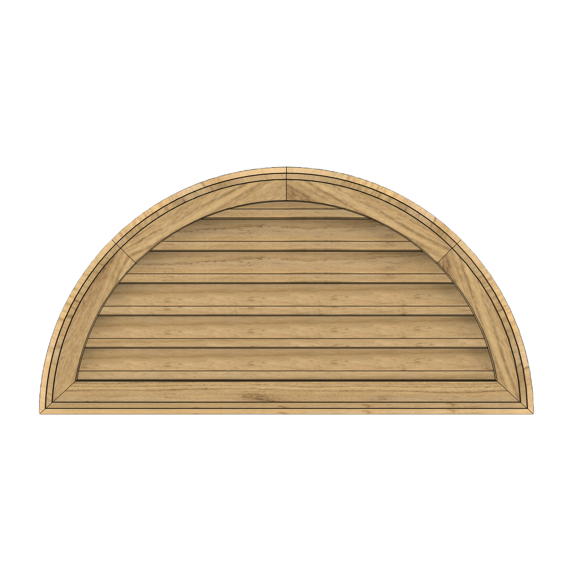 Half Round Gable Vent - Wood - Standard Jamb - Brick Mould Trim