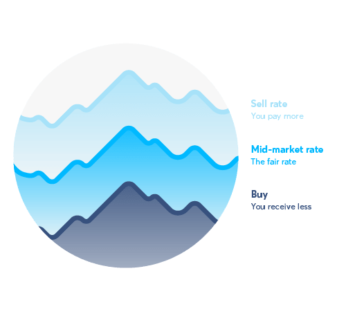 TransferWise - Mid-market rate graphic