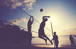 Beach Volleyball at Sunset Enjoyment Con