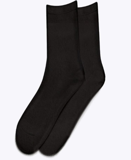 CALF LENGTH EVERYDAY SOCK, WHITE BLACK