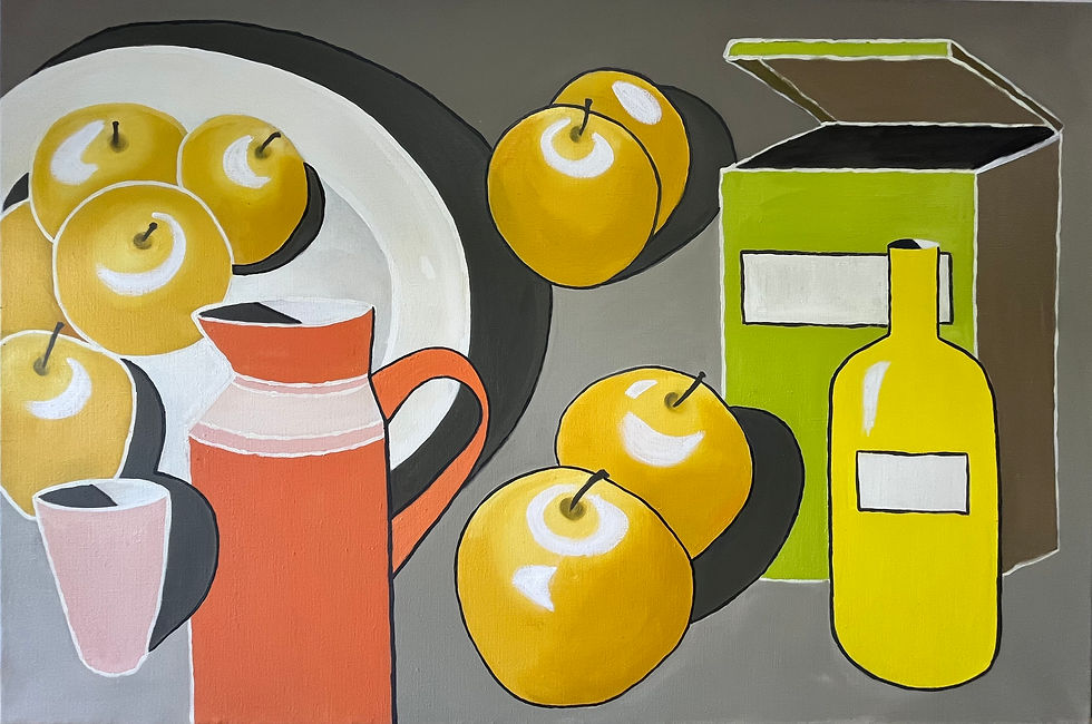 morning table, oil on belgian linen 150x100cms