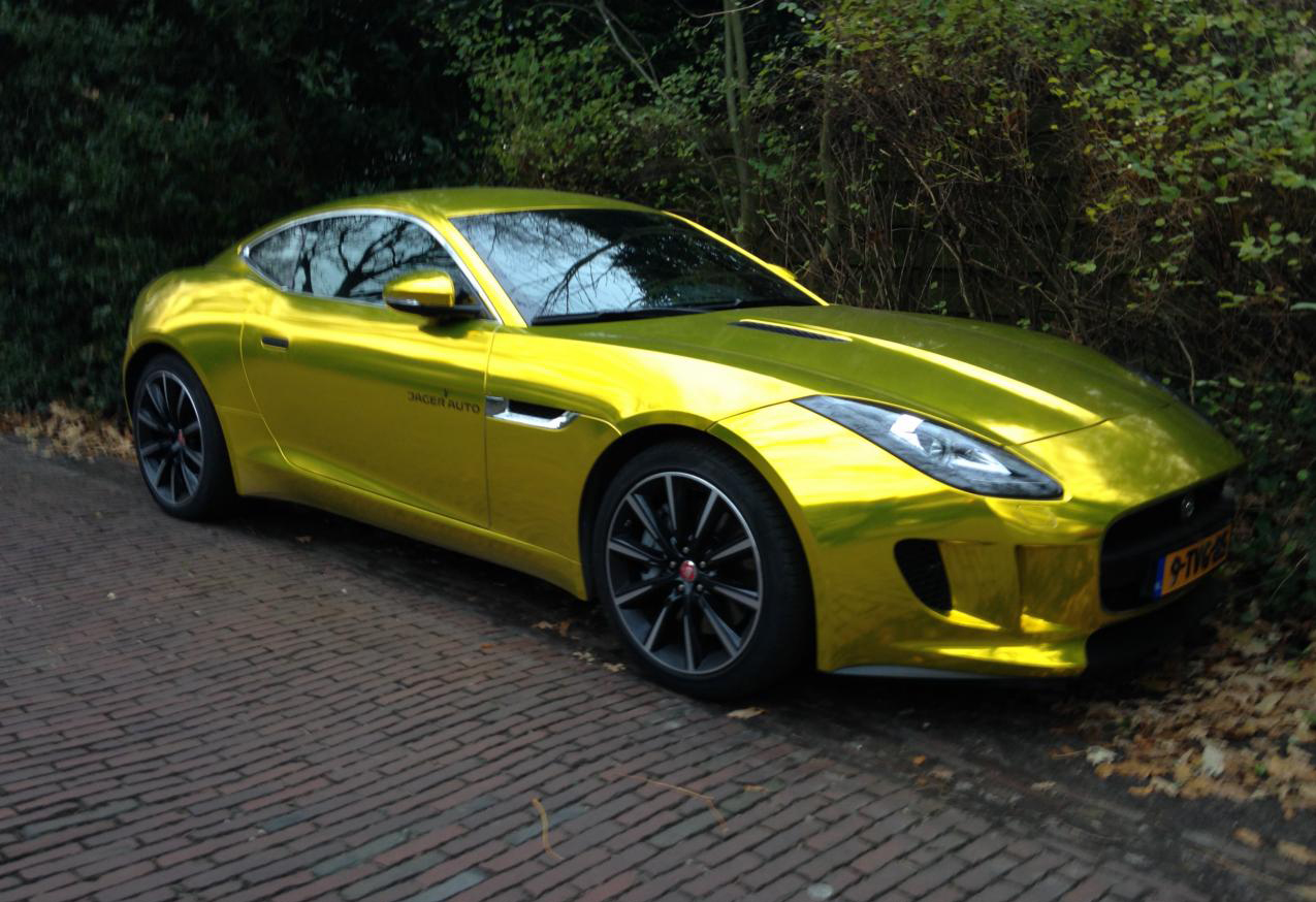 Gold Chrome Jaguar FType Vinyl Wrap