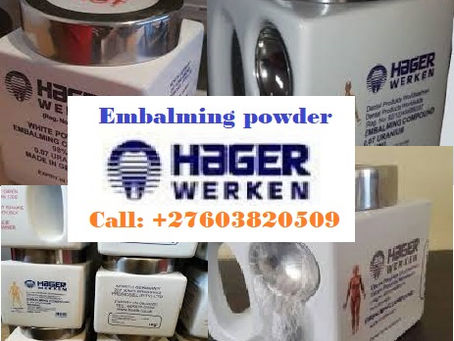 Hager Werken Embalming +27603820509 compound in powder form pink and white magnetic, SSD Solution, B