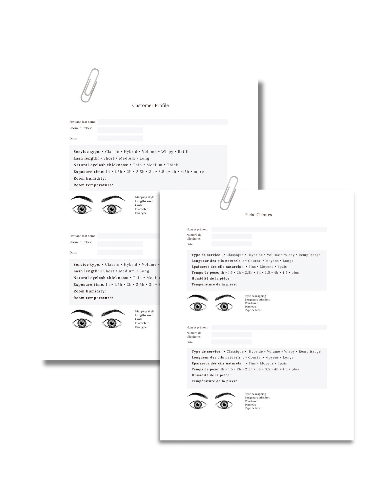 Client record sheet