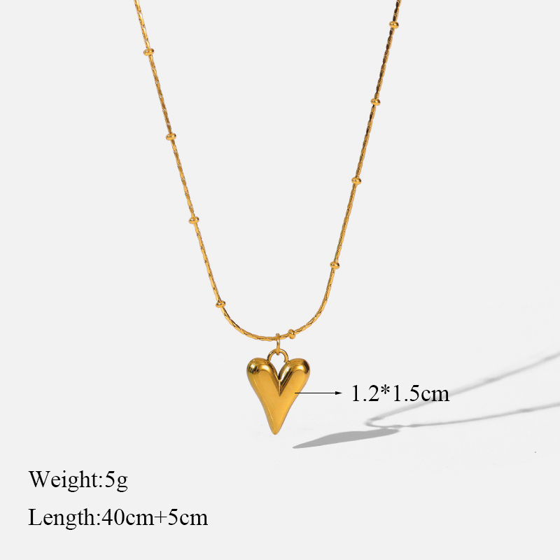 Thumbnail: EILIECK 316L Stainless Steel Gold Color Hollow Ball Beads Pendant Necklace For W
