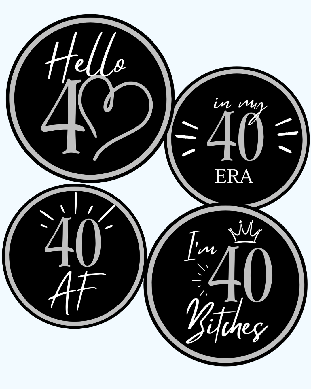 Happy 40's Photo Booth Props