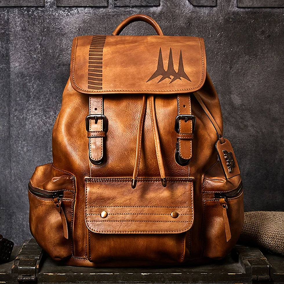 Thumbnail: Hanmiis Paratrooper Premium Leather Backpack front view
