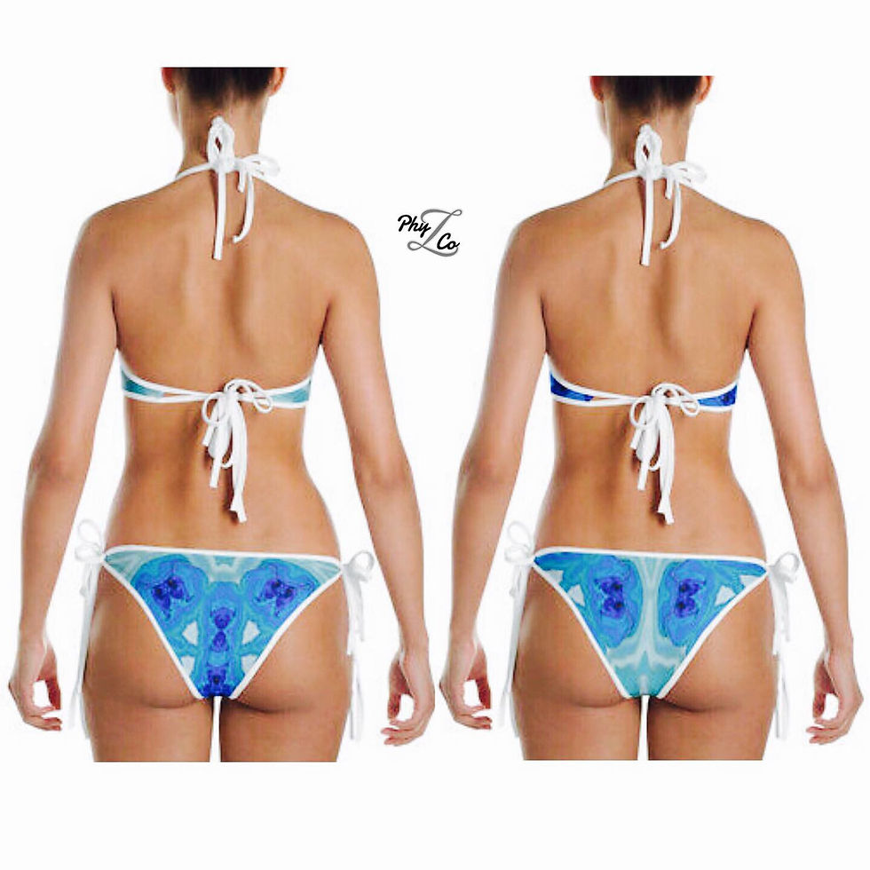 Thumbnail: Blue Dream Sexy Bikini Top & Bottom IN-SIDE-OUT Reversible