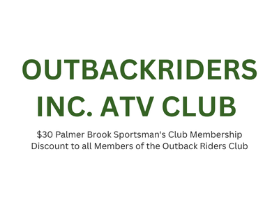 Outback Riders Inc ATV club logo because they are a sponsor of Palmer Brook Sportsman's Club.