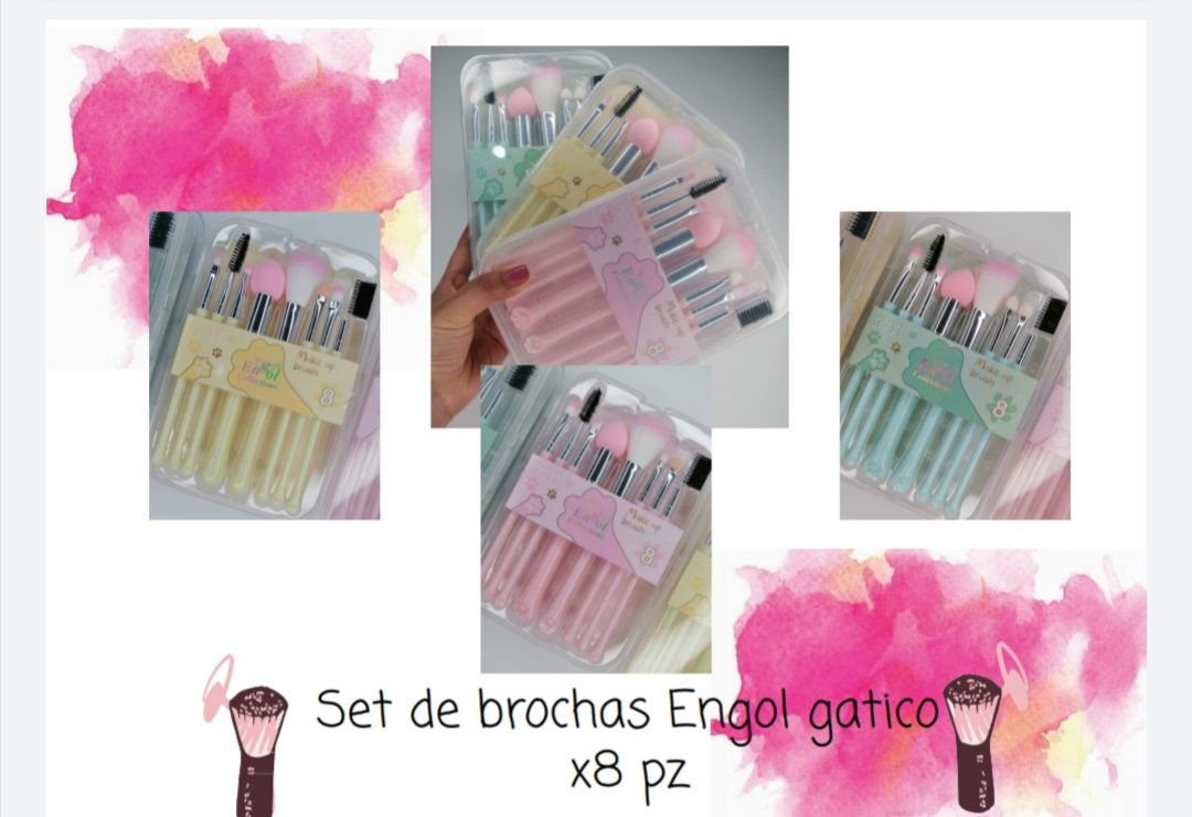 Set de brochas Engol gatito x8 pz