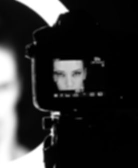 View of actress through viewfinder