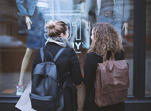 Girls in Front of Shopwindow