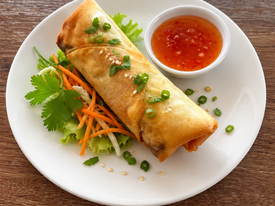 Frühlingsrolle mit süß-sauer Sauce