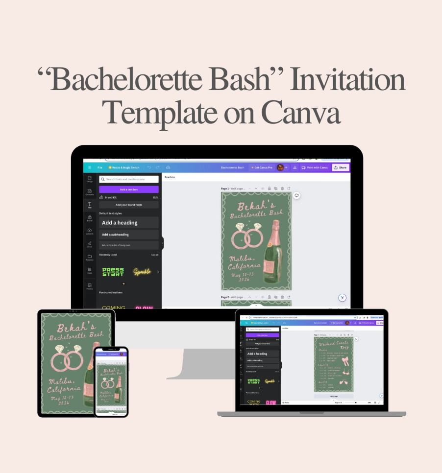 Thumbnail: Bachelorette Bash Invitation Template