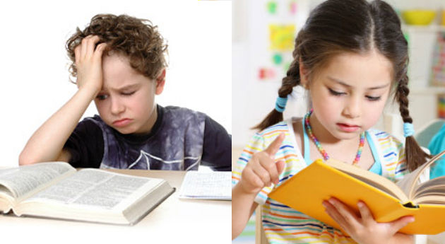 u niño no lee una niña lee