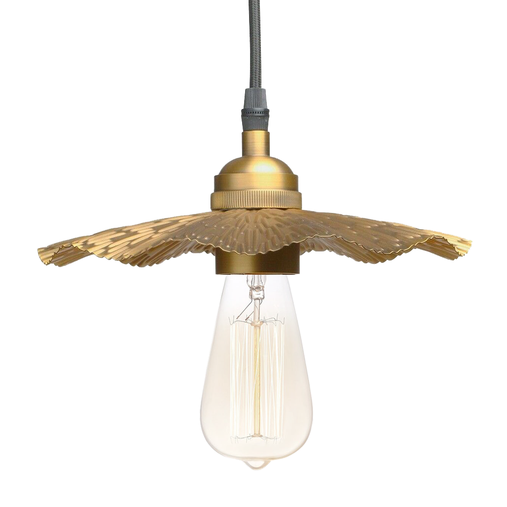 Radiance Textured Brass Metal Lampshade Pendant
