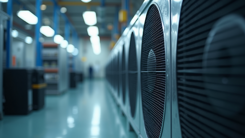 Eye-level view of a high-performance cooling system
