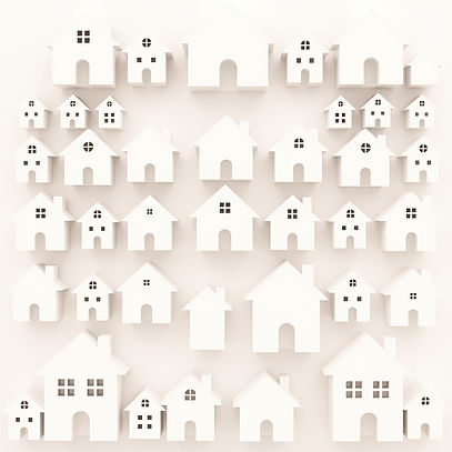 multiple small house shapes in black and white to use as a background on a website make it