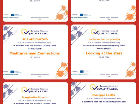 Premiati con i Quality Label Nazionali e Europei!