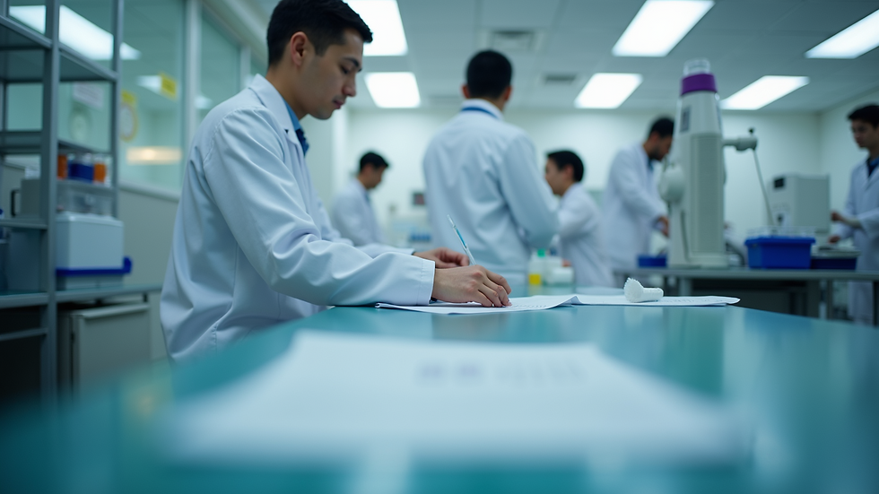Eye-level view of laboratory equipment for HIV testing