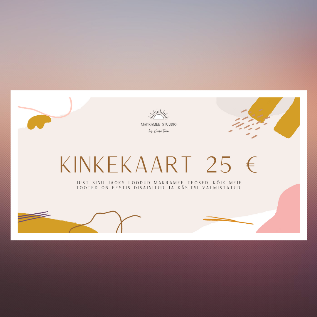 Kinkekaart - Makramee Stuudio, Eesti disain ja käsitöö, kodusisustus