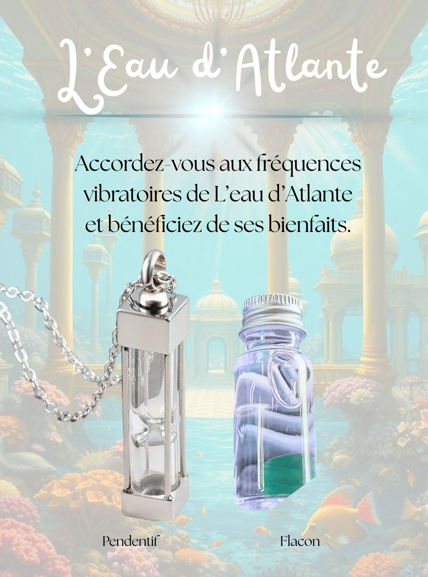 Pendentif Eau d'Atlante et Fiole de recharge 15ml