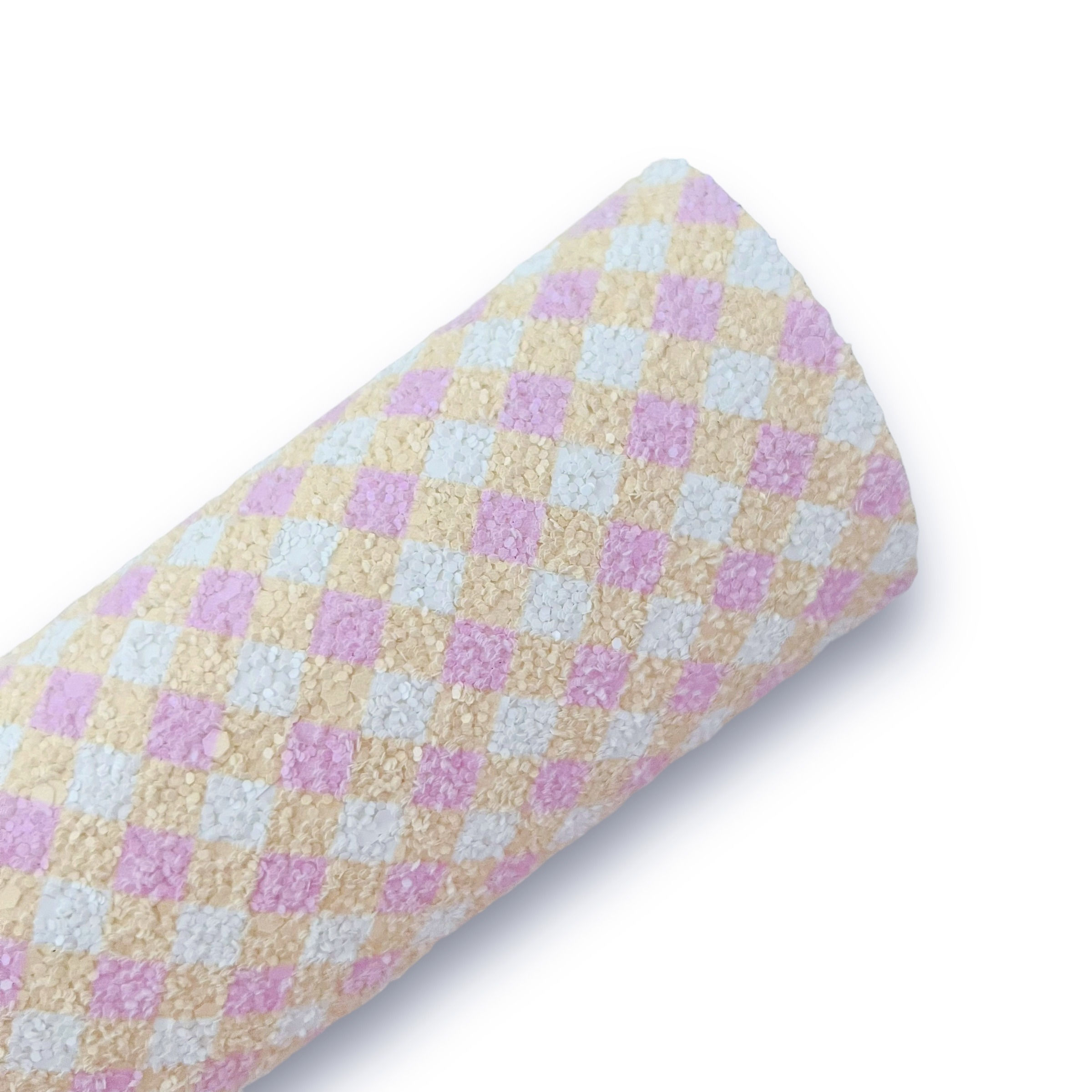 Gingham - Cream&Pink (Felt Backed)