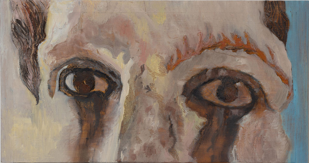 Hili Lew Greenfeld
Eyes of a Greek Statue Looking at Me, 2024
Oil on wooden shelf.
Photography: Tal Nissim