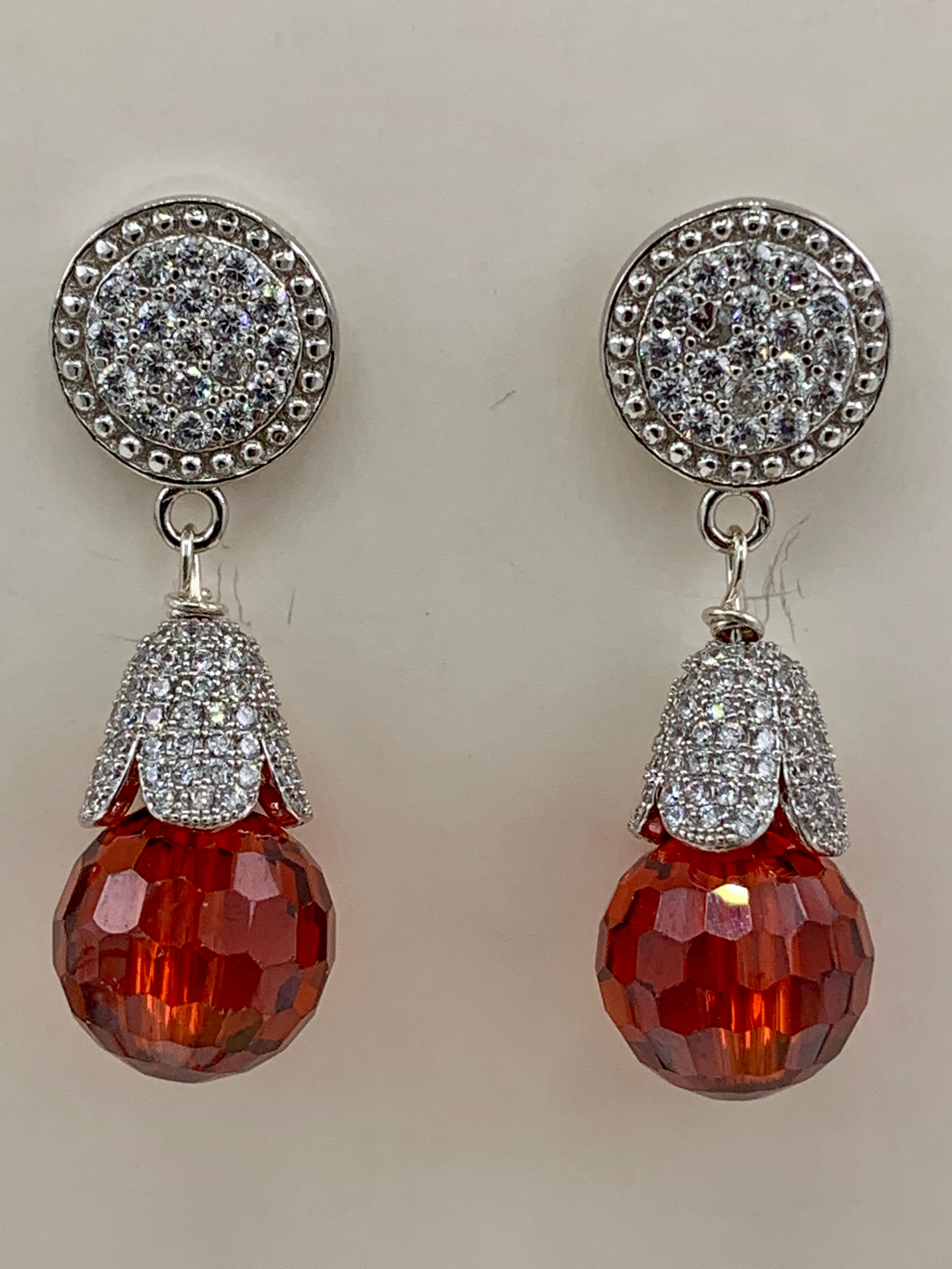 Radiant Red CZ on sparkly Sterling Silver