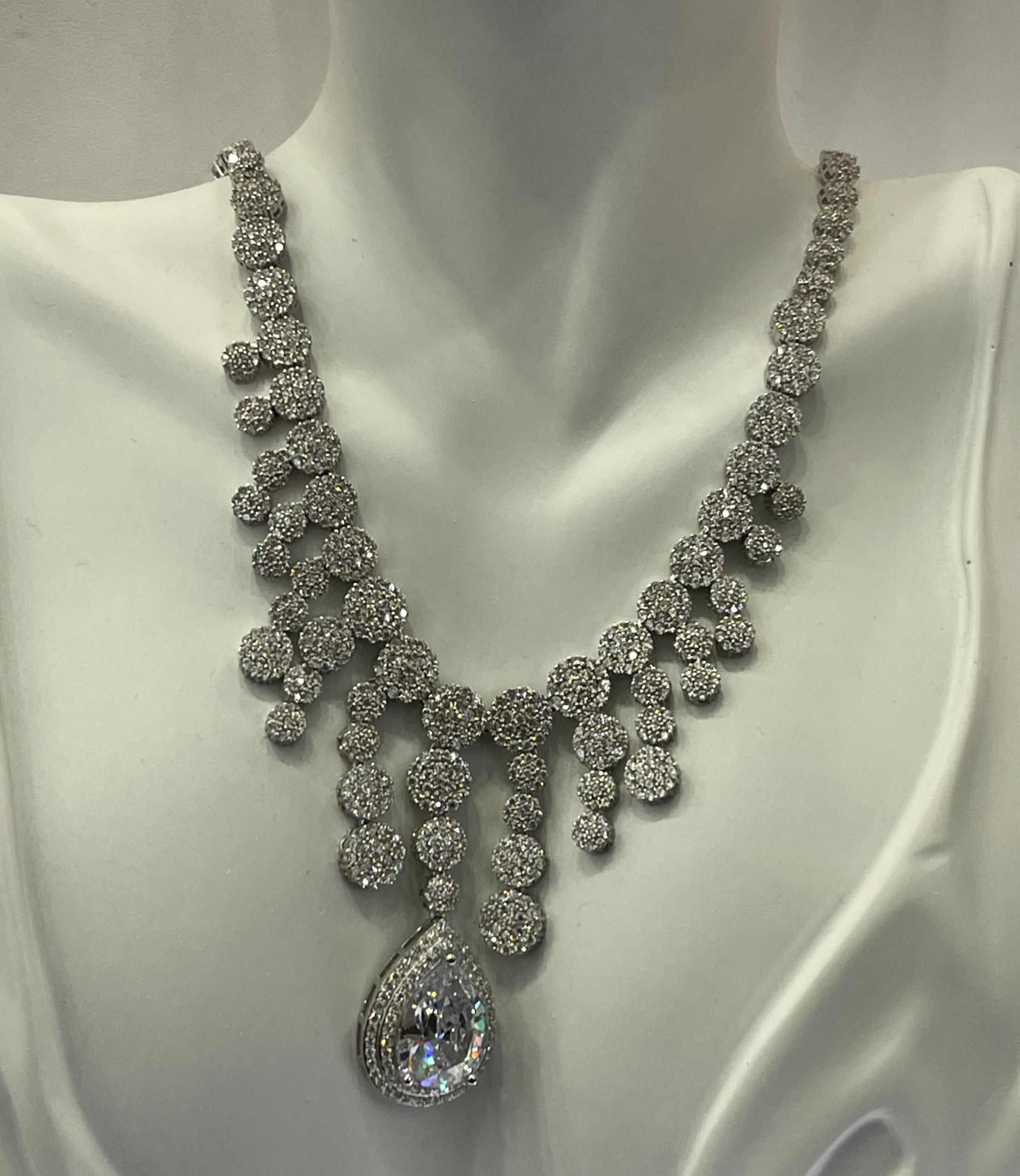 Cubic Zirconia Sterling Silver Necklace