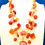 Thumbnail: Coral Agate Citrine on brocade cord.