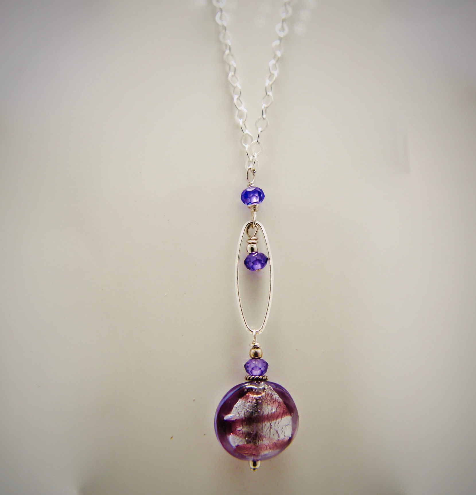 Venetian Bead and Swarovsky Crystal Necklace